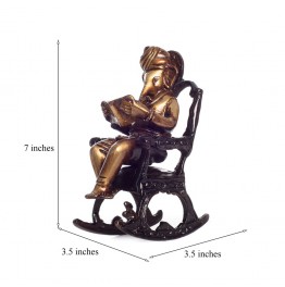 Brass Lord Ganesha on Rocking Chair