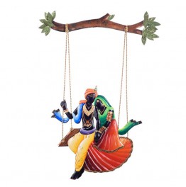 Radha Krishna on Swing Wall Hanging