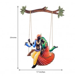 Radha Krishna on Swing Wall Hanging